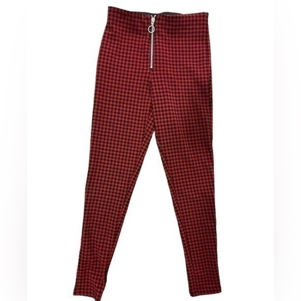 Zara Women’s Black Red Houndstooth Leggings Size XS